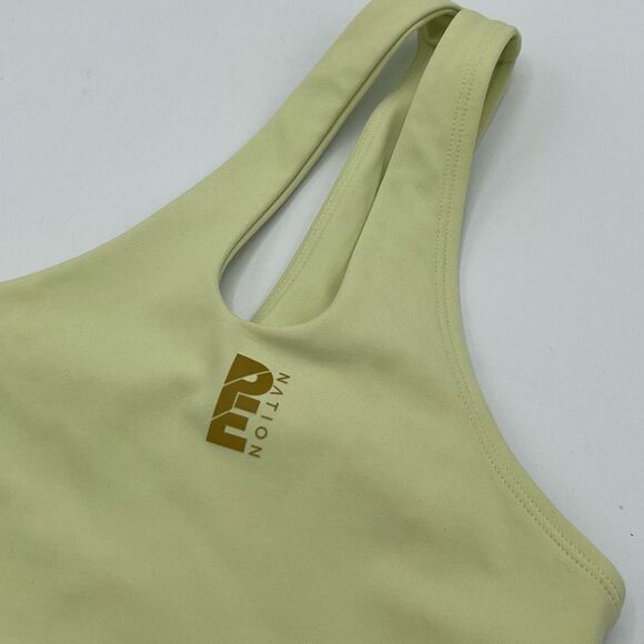 P.E Nation Backcheck Sports Bra Sz M Yellow Light Lime - Picture 8 of 11